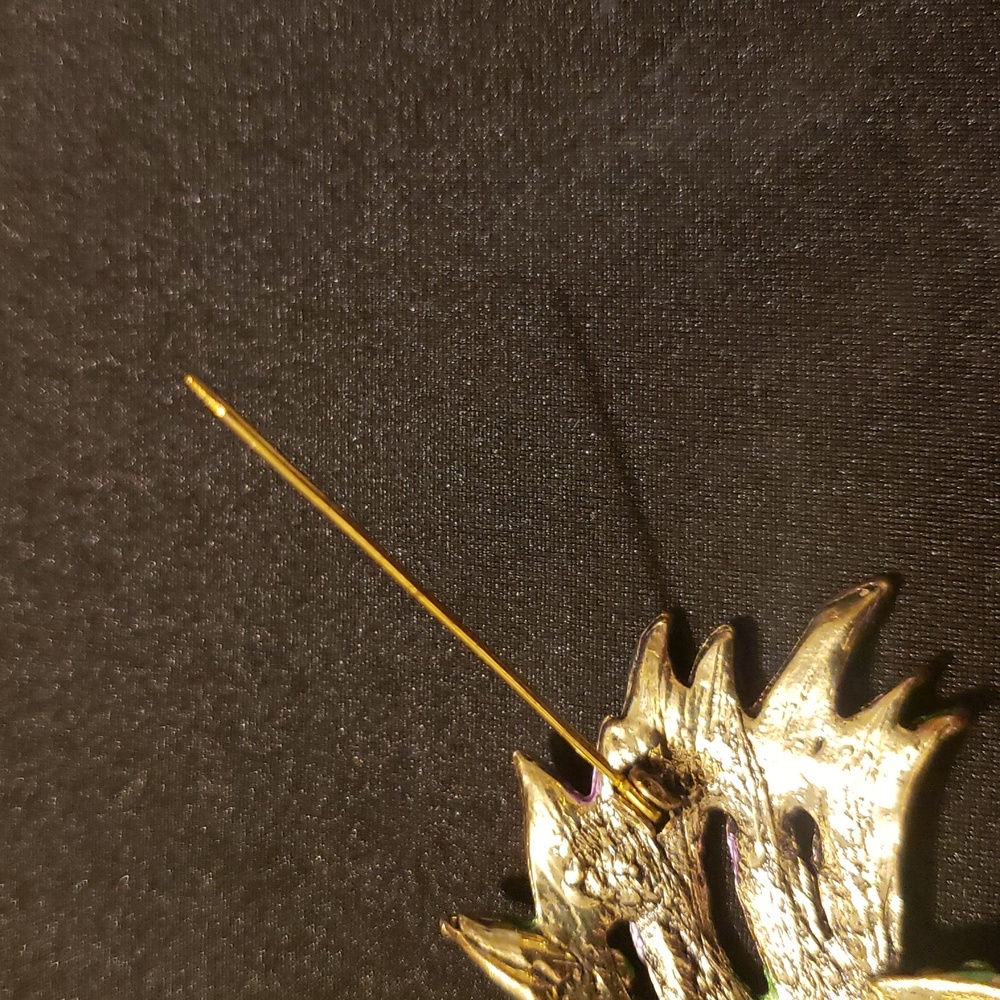 Multicolor Peacock Brooch - Picture 7 of 8